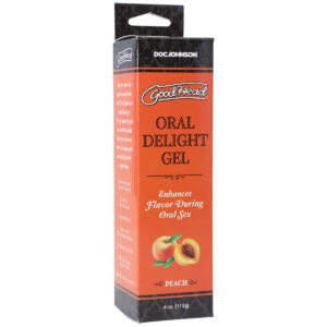 Doc Johnson Goodhead Oral Delight Gel Peach 113g 1361 09 BX 782421081645 Boxview