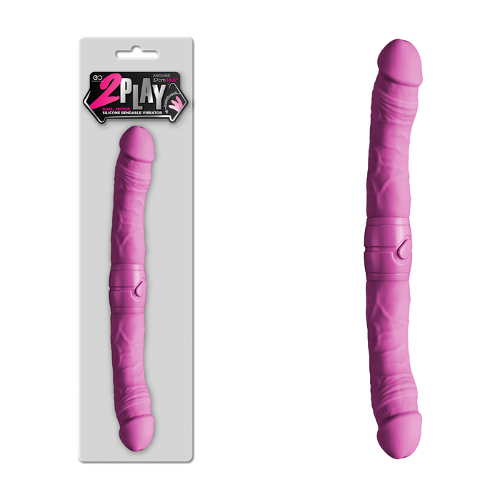 Excellent Power 2 Play 14 point 5 inch Vibrating Double Dong Pink FPBJ073A00 027 4897078623813 Multiview