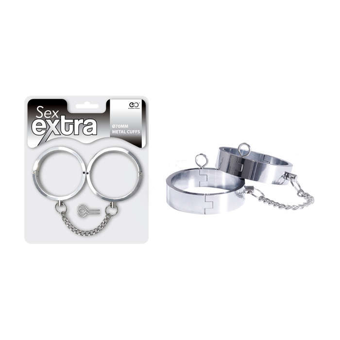 Excellent Power Sex Extra 70mm Metal Cuffs Chrome Silver FNL101A000 209 4897078629679 Multiview