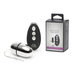 Fifty Shades of Grey Relentless Vibrations Remote Control Pleasure Egg Silver FS74958 5060680311174 Multiview