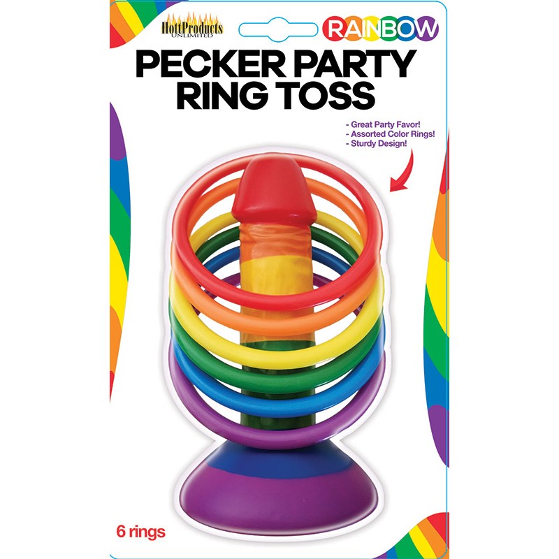 Hott Products Rainbow Pecker Party Ring Toss Game HP 3280 818631032808 Boxview