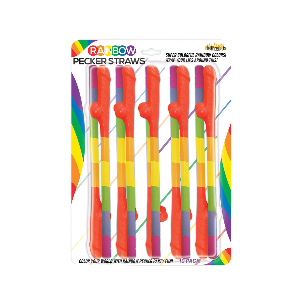 Hott Products Rainbow Series Pecker Straws HP3250 818631032501 Boxview