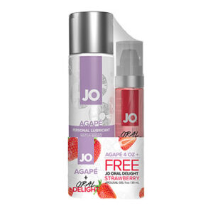 JO Agape Water based Lubricant 120ml PLUS FREE Strawberry Oral Delight Arousal Gel 30ml 49043 796494490433 Promo Pack Detail