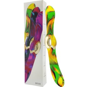 Lealso Entice USB Rechargeable Double Ender VIbrator Marble Green Yellow Orange LA 50028 1G 9354434000084 Multiview
