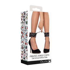 Shots Ouch Old School Tattoo Style Ankle Cuffs OU447BLK 8714273491640 Boxview