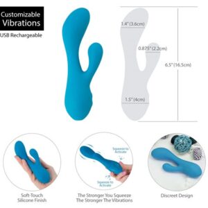 BMS Swan Squeeze The Swan Hug Squeeze Control Rabbit Vibrator Teal 94219 677613942197 Info Detail