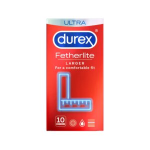 Durex Fetherlite Larger Condoms 10 Pack RBL1911308 9300631179580 Boxview scaled 1