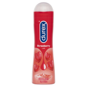 Durex Strawberry Flavoured Water Based Lubricant 100ml 9300631106760 Boxview