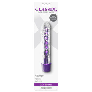Pipedream Classix Mr Twister Sleeved Vibrator Purple PD1977 12 603912755657 Boxview