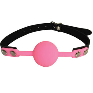 Love in Leather Silicone Ball Gag Pink GAG006PNK 7170061614119 Detail