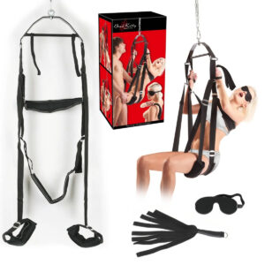 Bad Kitty 100Kg Sex Swing with Blindfold and Flogger Black 05302980000 4024144530755 Multiview