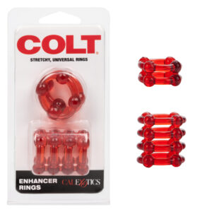 Calexotics Colt Stacked Enhancer Rings 2 Pack Clear Red SE 6775 11 2 716770040169 Multiview