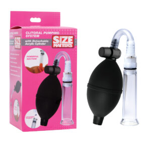 XR Brands Size Matters Clitoral Pumping System with Detachable Cylinder Clear AE749 848518022660 Multiview