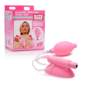 XR Brands Size Matters Silicone VIbrating Pussy Cup Pink AF316 848518026927 Multiview