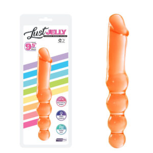 NMC Excellent Lust Jelly 9 Inch Double Ended Dong Clear Orange F06P003A00 049 4897078631733 Multiview