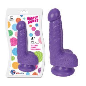 Curve Novelties Simply Sweet 6 Inch Perky Pecker Dong with Balls Purple CN 11 0402 38 643380984784 Multiview