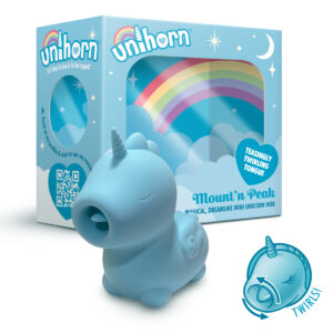 Creative Conceptions Unihorn Mount n Peak Twirling Tongue Unicorn Clitoral Toy Blue UNIMP 5037353007474 Multiview.jpg