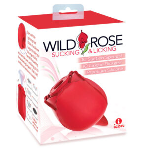 Icon Brands Wild Rose Air Suction Flickering Tongue Clitoral Stimulator Red IC1701 847841017015 Boxview.jpg