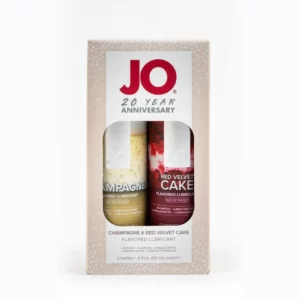 System JO Limited Edition 20th Anniversary Flavoured Lube 2 Pack Champagne Red Velvet Cake 2 x 60ml 796494335055 Boxview.webp