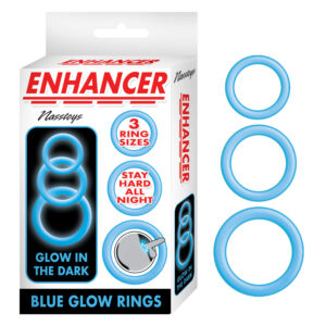 Nass Toys Enhancer Glow in the Dark Silicone Cock Rings 3 Sizes Blue NASS3088 782631308808 Multiview.jpg