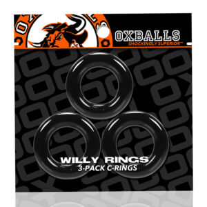 Ox Balls Willy Rings 3 Pack Cock Rings Black OX 3047 BLK 840215120298 Boxview.jpg