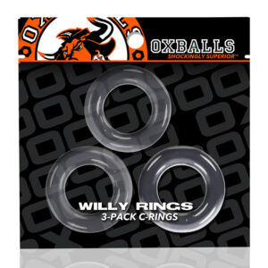 Ox Balls Willy Rings 3 Pack Cock Rings Clear OX 3047 CLR 840215120311 Boxview.jpg