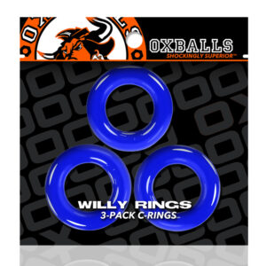Ox Balls Willy Rings 3 Pack Cock Rings Police Blue OX 3047 PLC 840215120328 Boxview.jpg