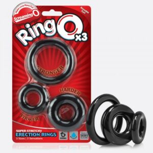 Screaming O Ringo x3 3 Pack Cock Rings Black RNGO 3P 101 817483010453 Boxview 1.jpg