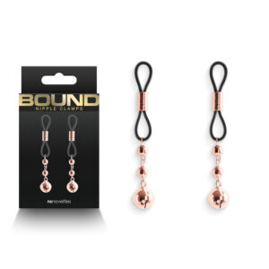 NS Novelties Bound D1 Lasso Nipple Clamps with Bells Rose Gold NSN 1302 61 657447106811 Multiview.jpg