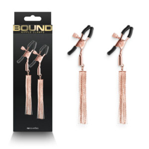NS Novelties Bound D2 Adjustable Nipple Clamps with Chain Tassels Rose Gold NSN 1302 71 657447107245 Multiview.jpg