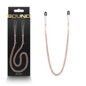 NS Novelties Bound DC3 Tweezer style Nipple Clamps with Chain Connector Rose Gold NSN 1303 12 657447106934 Multiview.jpg
