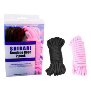 Ple Sur Shibari 2 x 10 metre bondage rope Pink Black PC87005 612608642317 Multiview.jpg