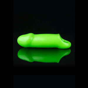 Shots Toys Ouch Glow in the Dark Smooth Thick Stretchy Penis Sleeve Glow in the Dark Green OU738GLO 7423522639696 Detail.jpg