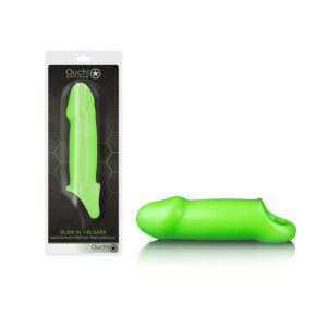 Shots Toys Ouch Glow in the Dark Smooth Thick Stretchy Penis Sleeve Glow in the Dark Green OU738GLO 7423522639696 Multiview.jpg