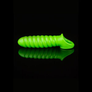 Shots Toys Ouch Glow in the Dark Swirl Stretchy Penis Sleeve Glow in the Dark Green OU741GLO 7423522640623 Detail.jpg