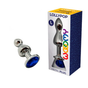 Wooomy Lollypop Double Ball Metal Gem Butt Plug Large Blue Gem 21095 8433345210957 Multiview.jpg