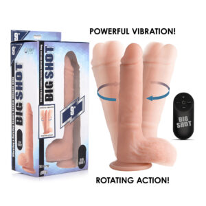 Curve Novelties Big Shot Rechargeable Wireless Remote Silicone Vibrating Rotating 9 Inch Dildo with Balls Light Flesh CN 19 1010 10 653078940862 Multiview.jpg