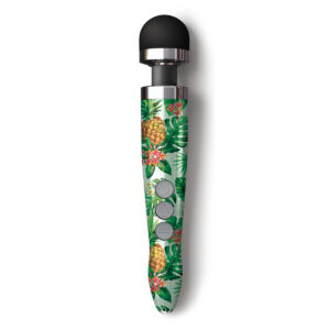 Doxy Die Cast 3R Rechargeable Wand Massager Tropical Print Pineapple Palm Frond Print Doxy3RPN 712758997968 Detail.jpg