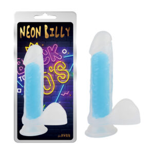 LaViva Neon Billy 7 point 6 inch Glow in the Dark Dong with Balls Frosted Clear Blue CN 711752509 759746525093 Multiview.jpg