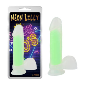 LaViva Neon Billy 7 point 6 inch Glow in the Dark Dong with Balls Frosted Clear Green CN 711752508 759746525086 Multiview.jpg