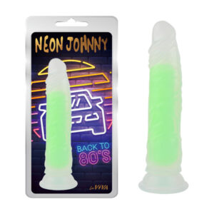 LaViva Neon Johnny 8 point 4 inch Glow in the Dark Dong Frosted Clear Green CN 711753508 759746535085 Multiview.jpg