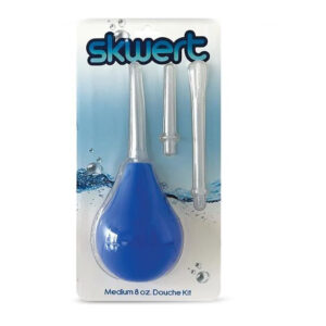 Skwert Anal Douche with 3 nozzles Medium 8oz 224ml Blue SK0501 666987005010 Boxview.jpg