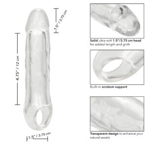 Calexotics Performance Maxx 1 point 5 Inch Penis Extension Sleeve Clear SE 1632 15 3 716770106889 Info Detail.jpg