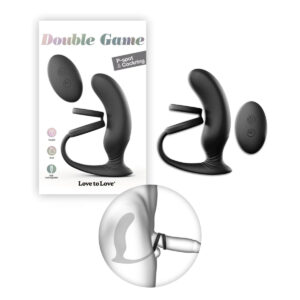 Love to Love Double Game Vibrating Prostate Masasger Cock Ring with Remote Black 6032206 3700436032206 Multiview.jpg
