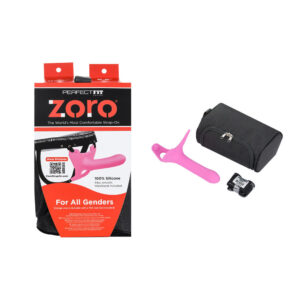 Perfect Fit Zoro Silicone 6 point 5 inch Strap On for all Genders Pink ZR 071 8101144802368 Multiview.jpg