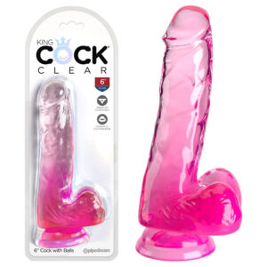 Pipedream King Cock Clear 6 Inch Cock with Balls Clear Pink Ombre PD5752 11 603912774955 Multiview.jpg
