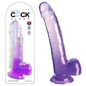 Pipedream King Cock Clear 9 Inch Cock with Balls Clear Purple Ombre PD5758 12 603912775068 Multiview.jpg