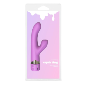 Rechargeable Squirting Silicone Rabbit Vibrator Pink AA SQ371 9354434001371 Boxview.png