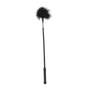Love in Leather Fluffy Feather Tickler with Diamante Handle Black CRO020 3181502000006 Detail.png