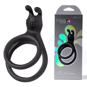 Maia Toys Vibelite Atlas Rabbit Ears Silicone Double Cock Ring Black AF 009 5060311473646 Multiview.jpg
